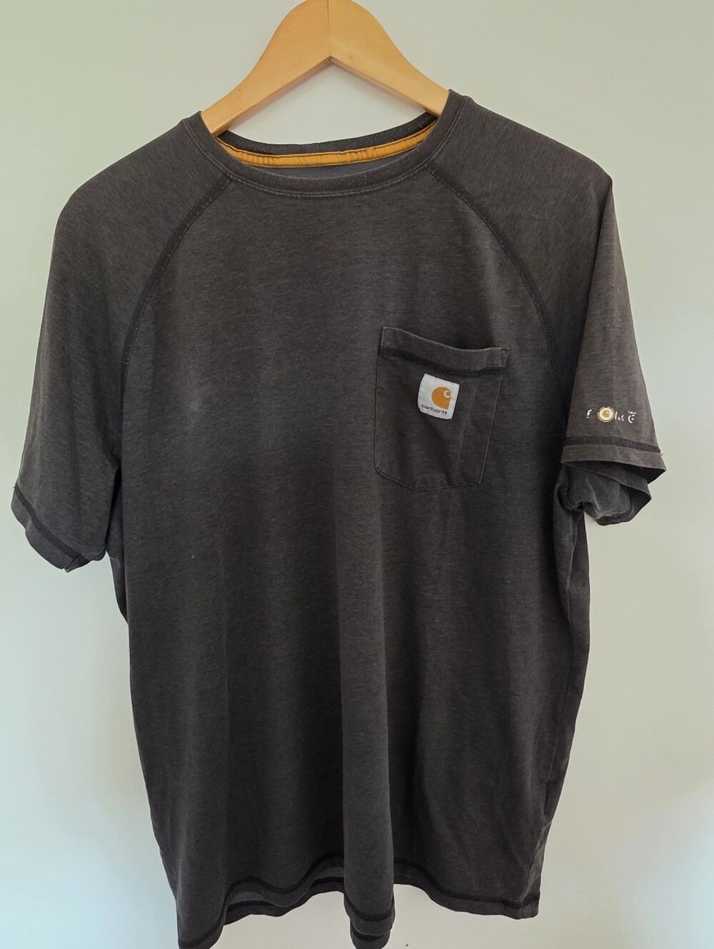 Carhartt Force Mens L  tee shirt gray short sleeve shirtChest pocket Workwear